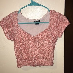 Light pink wet seal crop top